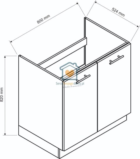 Dąb halifax szafka kuchenna pod zlewozmywak 80 cm ZOYA Dąb halifax szafka kuchenna pod zlewozmywak 80 cm ZOYA