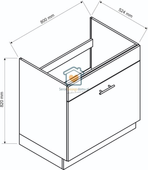 Dąb halifax szafka kuchenna pod zlewozmywak z szufladą 80 cm ZOYA Dąb halifax szafka kuchenna pod zlewozmywak z szufladą 80 cm ZOYA