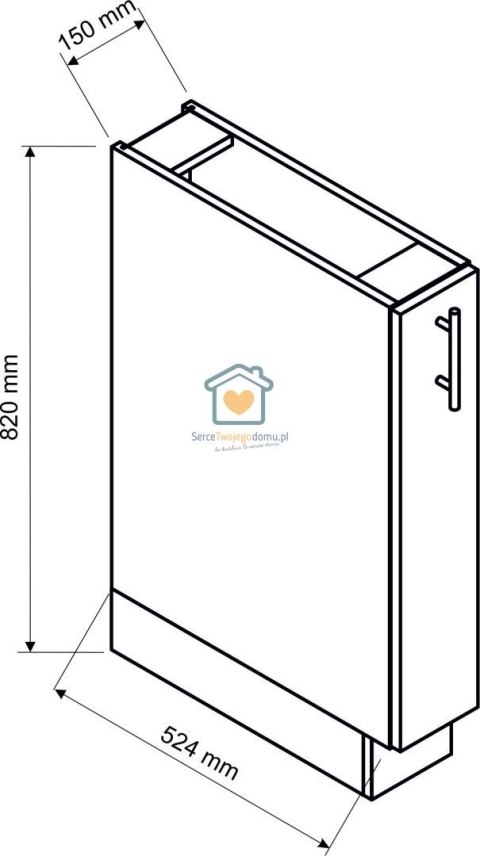 Dąb halifax szafka kuchenna z koszem cargo 15 cm ZOYA Dąb halifax szafka kuchenna z koszem cargo 15 cm ZOYA