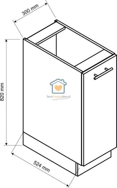 Dąb halifax szafka kuchenna z koszem cargo 30 cm ZOYA Dąb halifax szafka kuchenna z koszem cargo 30 cm ZOYA