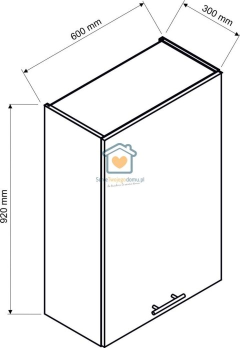Dąb halifax wisząca szafka kuchenna 1-drzwiowa 60 cm ZOYA Dąb halifax wisząca szafka kuchenna 1-drzwiowa 60 cm ZOYA