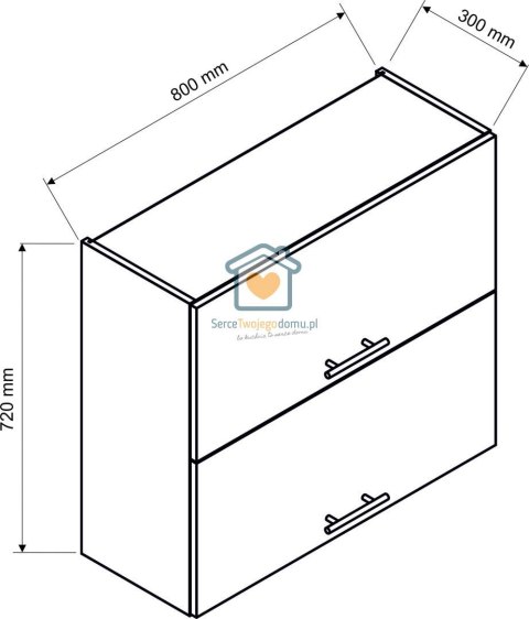 Popielata wisząca szafka kuchenna 2-drzwiowa 80 cm ZOYA Popielata wisząca szafka kuchenna 2-drzwiowa 80 cm ZOYA