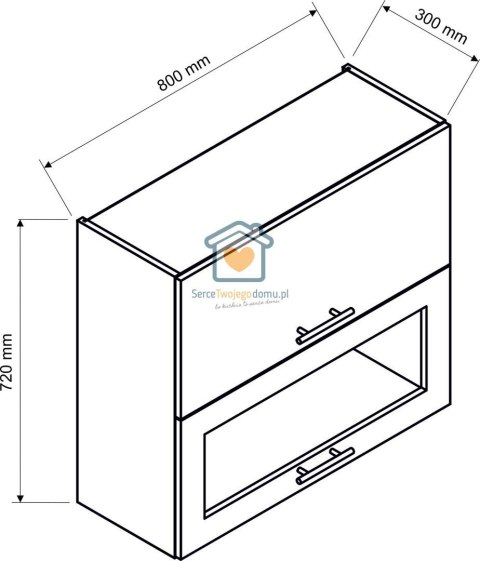 Dąb halifax wisząca witryna kuchenna 2-drzwiowa 80 cm ZOYA Dąb halifax wisząca witryna kuchenna 2-drzwiowa 80 cm ZOYA