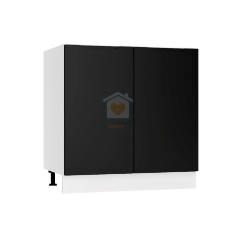 Czarna szafka kuchenna 2-drzwiowa 80 cm ZOYA Czarna szafka kuchenna 2-drzwiowa 80 cm ZOYA