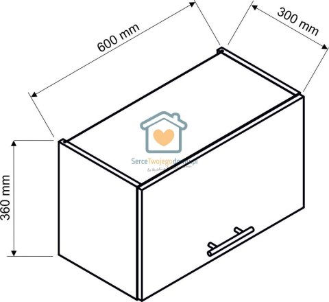 Popielata wisząca szafka kuchenna nadstawka 60 cm LIVIA Popielata wisząca szafka kuchenna nadstawka 60 cm LIVIA