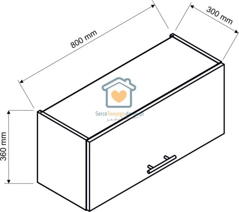 Popielata wisząca szafka kuchenna nadstawka 80 cm ZOYA Popielata wisząca szafka kuchenna nadstawka 80 cm ZOYA