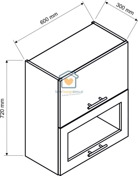 Popielata wisząca witryna kuchenna 2-drzwiowa 60 cm LIVIA Popielata wisząca witryna kuchenna 2-drzwiowa 60 cm LIVIA