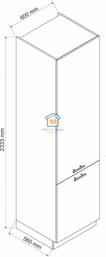 Popielaty słupek kuchenny z pólkami 60 cm ZOYA Popielaty słupek kuchenny z pólkami 60 cm ZOYA