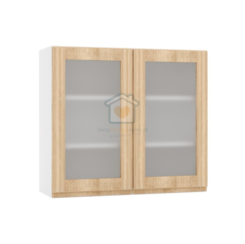 Dąb tajga wisząca witryna kuchenna 2-drzwiowa 80 cm LIVIA Dąb tajga wisząca witryna kuchenna 2-drzwiowa 80 cm LIVIA