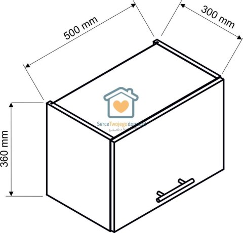 Biała okapowa szafka kuchenna 50 cm LIVIA Biała okapowa szafka kuchenna 50 cm LIVIA