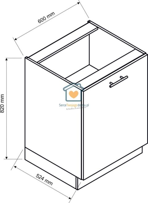 Granatowa szafka kuchenna 1-drzwiowa 60 cm LIVIA Granatowa szafka kuchenna 1-drzwiowa 60 cm LIVIA