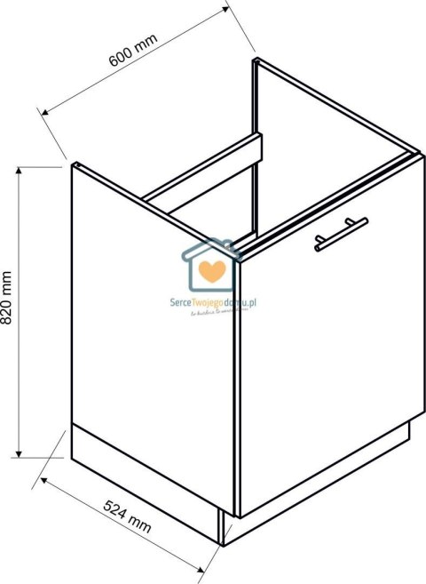 Granatowa szafka kuchenna 1-drzwiowa pod zlewozmywak 60 cm LIVIA Granatowa szafka kuchenna 1-drzwiowa pod zlewozmywak 60 cm LIVIA
