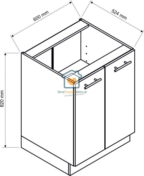Granatowa szafka kuchenna 2-drzwiowa 60 cm LIVIA Granatowa szafka kuchenna 2-drzwiowa 60 cm LIVIA