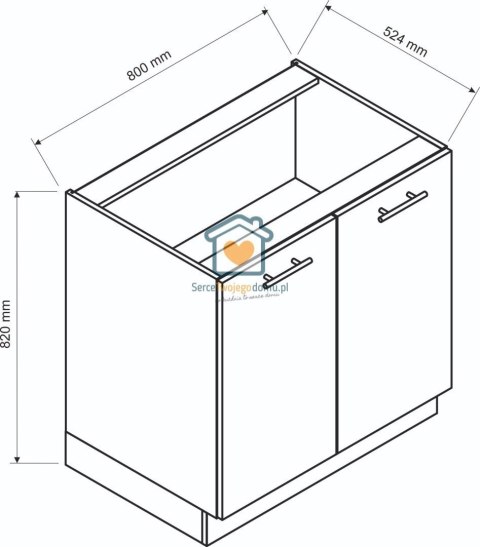 Biała szafka kuchenna 2-drzwiowa 80 cm LIVIA Biała szafka kuchenna 2-drzwiowa 80 cm LIVIA