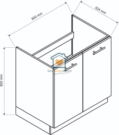 Granatowa szafka kuchenna pod zlewozmywak 80 cm LIVIA Granatowa szafka kuchenna pod zlewozmywak 80 cm LIVIA