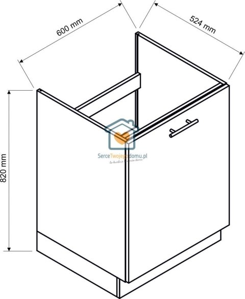 Biała szafka kuchenna pod zlewozmywak z szufladą 60 cm EMILY Biała szafka kuchenna pod zlewozmywak z szufladą 60 cm EMILY