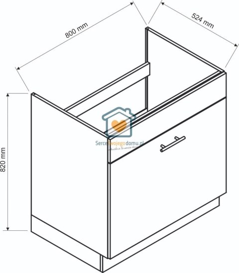 Biała szafka kuchenna pod zlewozmywak z szufladą 80 cm EMILY Biała szafka kuchenna pod zlewozmywak z szufladą 80 cm EMILY