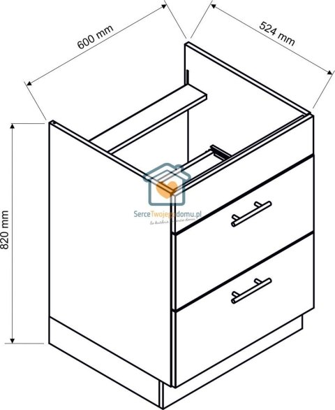 Granatowa szafka kuchenna z szufladami pod płytę 60 cm LIVIA Granatowa szafka kuchenna z szufladami pod płytę 60 cm LIVIA
