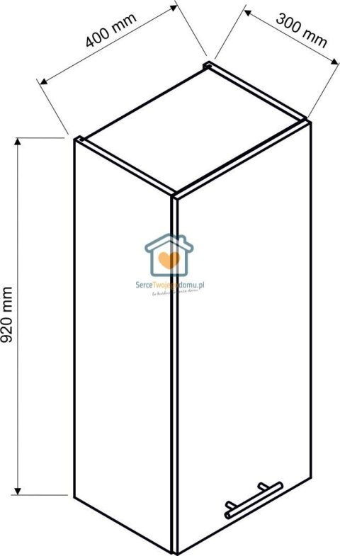 Dąb tajga wisząca szafka kuchenna 1-drzwiowa 40 cm LIVIA Dąb tajga wisząca szafka kuchenna 1-drzwiowa 40 cm LIVIA