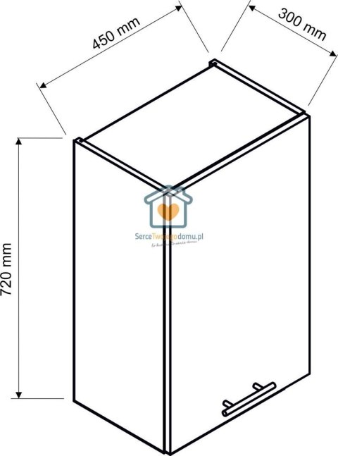 Granatowa wisząca szafka kuchenna 1-drzwiowa 45 cm LIVIA Granatowa wisząca szafka kuchenna 1-drzwiowa 45 cm LIVIA