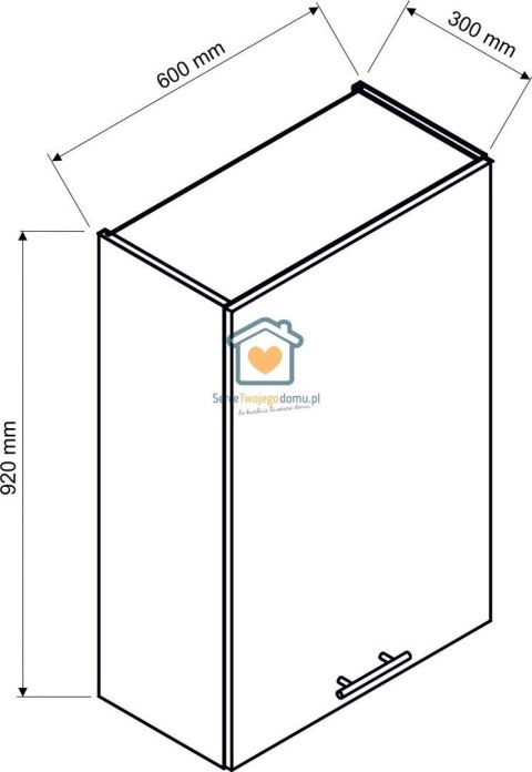 Biała wisząca szafka kuchenna 1-drzwiowa 60 cm LIVIA Biała wisząca szafka kuchenna 1-drzwiowa 60 cm LIVIA