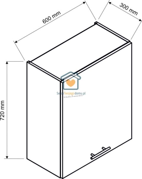Biała wisząca szafka kuchenna 1-drzwiowa z ociekaczem 60 cm LIVIA Biała wisząca szafka kuchenna 1-drzwiowa z ociekaczem 60 cm LIVIA