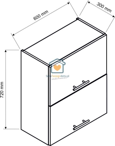 Granatowa wisząca szafka kuchenna 2-drzwiowa 60 cm LIVIA Granatowa wisząca szafka kuchenna 2-drzwiowa 60 cm LIVIA
