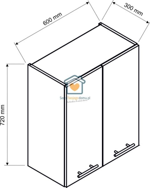 Granatowa wisząca szafka kuchenna 2-drzwiowa 60 cm LIVIA Granatowa wisząca szafka kuchenna 2-drzwiowa 60 cm LIVIA
