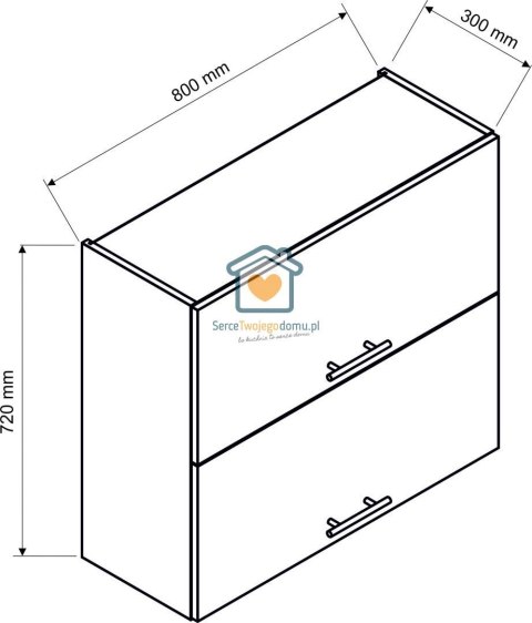 Biała wisząca szafka kuchenna 2-drzwiowa 80 cm EMILY Biała wisząca szafka kuchenna 2-drzwiowa 80 cm EMILY