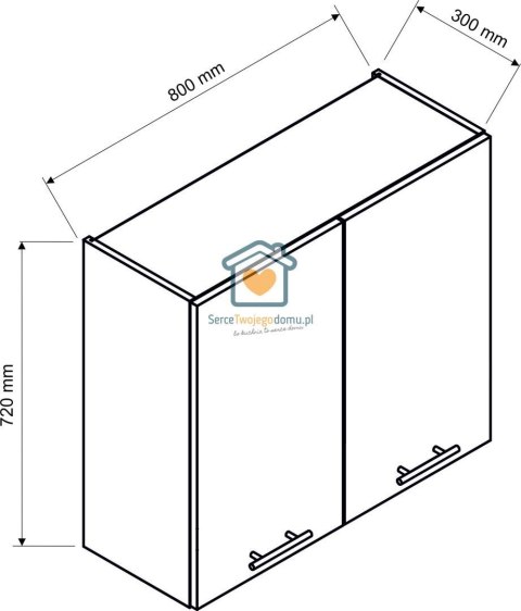 Granatowa wisząca szafka kuchenna 2-drzwiowa z ociekaczem 80 cm LIVIA Granatowa wisząca szafka kuchenna 2-drzwiowa z ociekaczem 80 cm LIVIA
