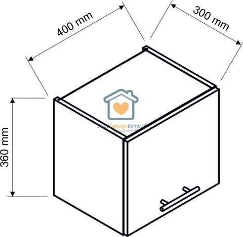 Granatowa wisząca szafka kuchenna nadstawka 40 cm LIVIA Granatowa wisząca szafka kuchenna nadstawka 40 cm LIVIA