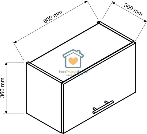 Biała wisząca szafka kuchenna nadstawka 60 cm LIVIA Biała wisząca szafka kuchenna nadstawka 60 cm LIVIA