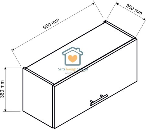 Biała wisząca szafka kuchenna nadstawka 90 cm EMILY Biała wisząca szafka kuchenna nadstawka 90 cm EMILY
