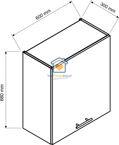 Dąb tajga wisząca szafka kuchenna z okapem 60 cm LIVIA Dąb tajga wisząca szafka kuchenna z okapem 60 cm LIVIA