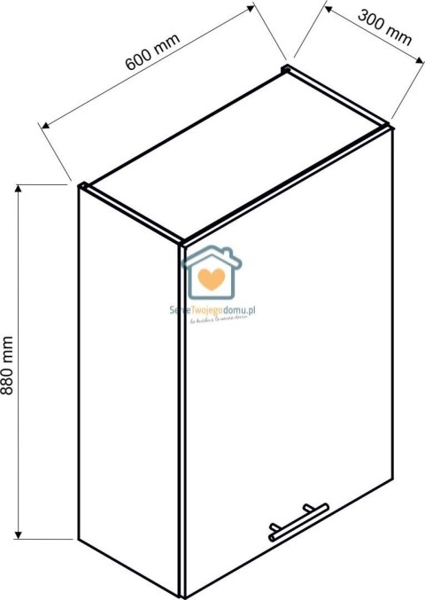 Biała wisząca szafka kuchenna z okapem 60 cm EMILY Biała wisząca szafka kuchenna z okapem 60 cm EMILY