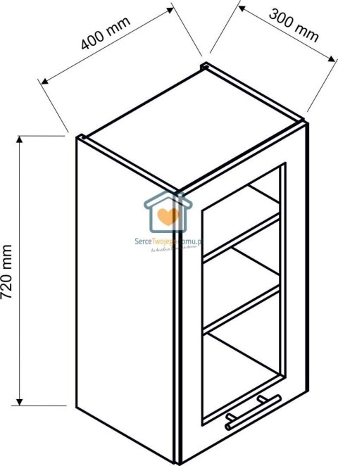 Dąb tajga wisząca witryna kuchenna 1-drzwiowa 45 cm LIVIA Dąb tajga wisząca witryna kuchenna 1-drzwiowa 45 cm LIVIA