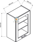 Biała wisząca witryna kuchenna 1-drzwiowa 50 cm LIVIA