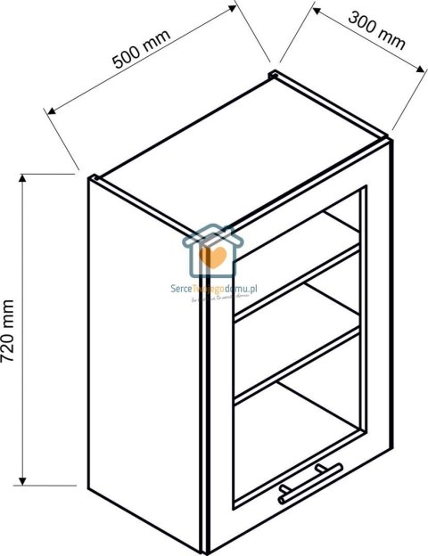 Biała wisząca witryna kuchenna 1-drzwiowa 50 cm LIVIA Biała wisząca witryna kuchenna 1-drzwiowa 50 cm LIVIA