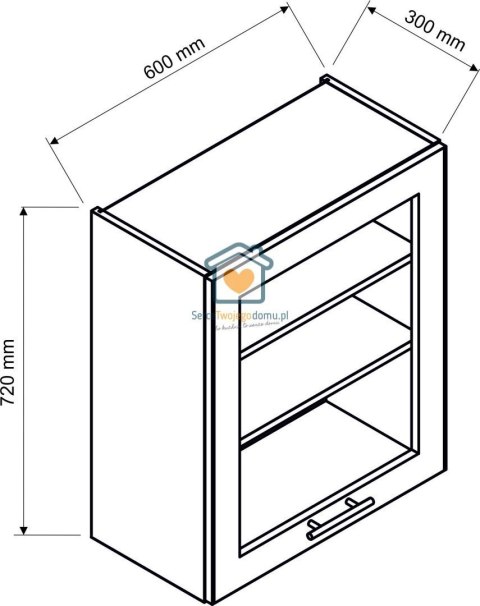 Granatowa wisząca witryna kuchenna 1-drzwiowa 60 cm LIVIA Granatowa wisząca witryna kuchenna 1-drzwiowa 60 cm LIVIA