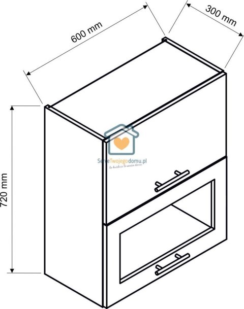 Biała wisząca witryna kuchenna 2-drzwiowa 60 cm LIVIA Biała wisząca witryna kuchenna 2-drzwiowa 60 cm LIVIA