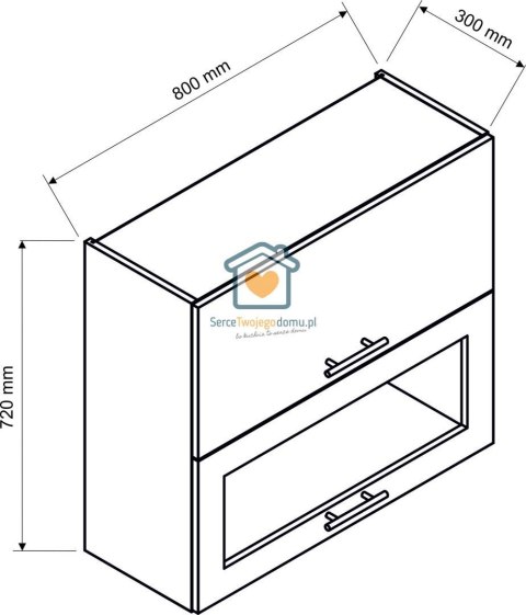 Granatowa wisząca witryna kuchenna 2-drzwiowa 80 cm LIVIA Granatowa wisząca witryna kuchenna 2-drzwiowa 80 cm LIVIA