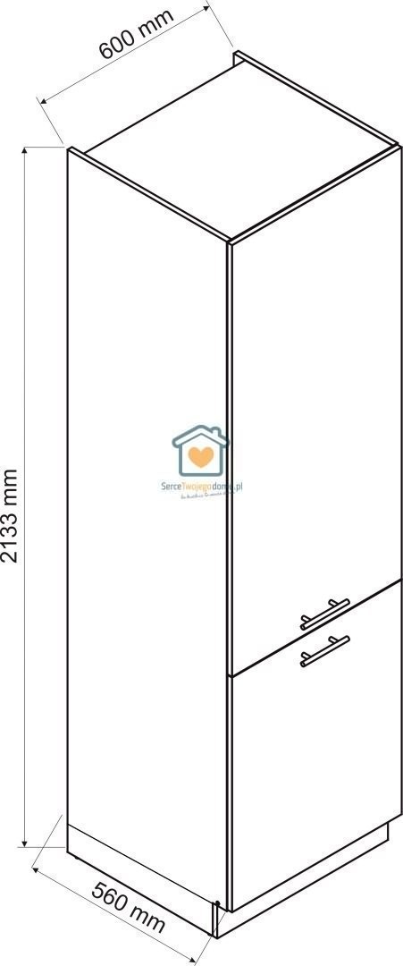 Granatowy słupek kuchenny do zabudowy lodówki 60 cm LIVIA Granatowy słupek kuchenny do zabudowy lodówki 60 cm LIVIA