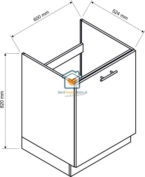 Zielona szafka kuchenna pod zlewozmywak z szufladą 60 cm EMILY Zielona szafka kuchenna pod zlewozmywak z szufladą 60 cm EMILY