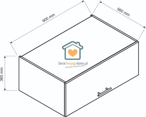 Zielona wisząca szafka kuchenna nadstawka 90 cm EMILY Zielona wisząca szafka kuchenna nadstawka 90 cm EMILY