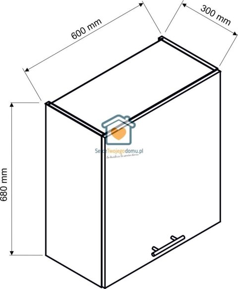 Zielona wisząca szafka kuchenna z okapem 60 cm EMILY Zielona wisząca szafka kuchenna z okapem 60 cm EMILY