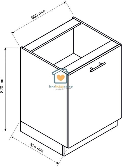 Biała szafka kuchenna 1-drzwiowa 60 cm IRMA Biała szafka kuchenna 1-drzwiowa 60 cm IRMA
