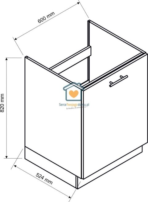 Biała szafka kuchenna 1-drzwiowa pod zlewozmywak 60 cm IRMA Biała szafka kuchenna 1-drzwiowa pod zlewozmywak 60 cm IRMA