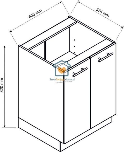 Biała szafka kuchenna 2-drzwiowa 60 cm IRMA Biała szafka kuchenna 2-drzwiowa 60 cm IRMA