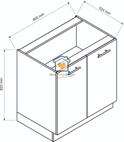 Biała szafka kuchenna 2-drzwiowa 80 cm IRMA Biała szafka kuchenna 2-drzwiowa 80 cm IRMA