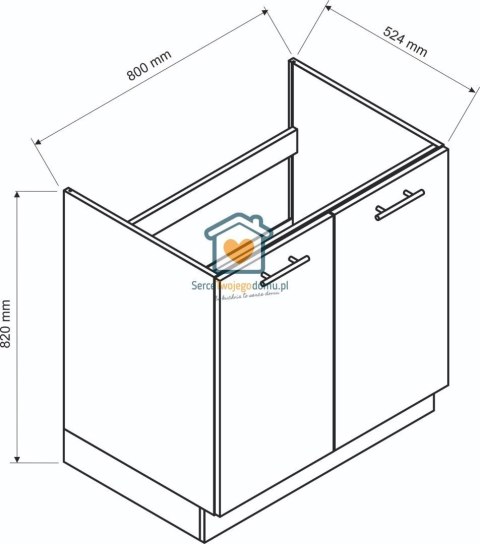 Biała szafka kuchenna pod zlewozmywak 80 cm IRMA Biała szafka kuchenna pod zlewozmywak 80 cm IRMA